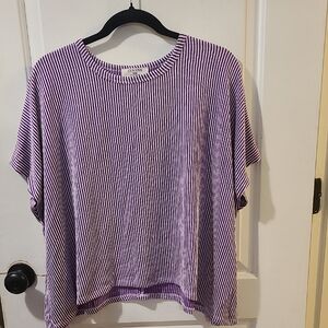 NWOT Zenana Oversized Ribbed Striped Tee Shirt